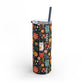 Whimsical Feline Garden Skinny Matte Tumbler, 20oz