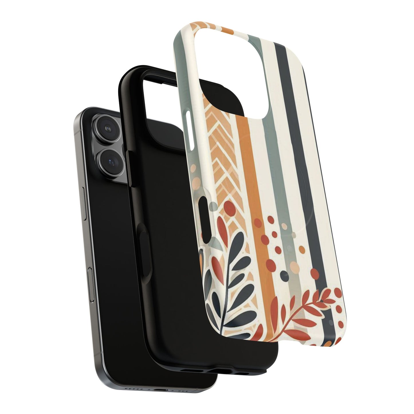Terracotta Trails Tough Magnetic iPhone Cases for Everyday Use, Floral Patterned Stability Case, Gift for Her, Durable iPhone Accessory.