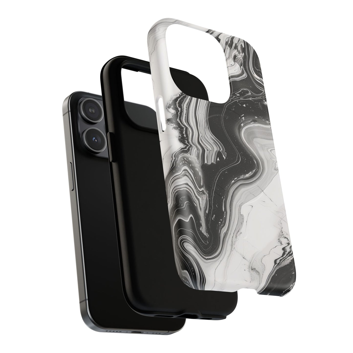 Black Marble Magnetic iPhone Case for Tough Protection, Stylish iPhone Mobile Accessory, Fashionable Gift, Unique Marble iPhone Design, Durable Smartphone Cover