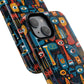 Urban Totem Vibe Tough iPhone Magnetic Case, Colorful Bohemian Art, Unique Gift for Him/Her, Holiday Accessory, iPhone Protection, MagSafe iPhone Case.