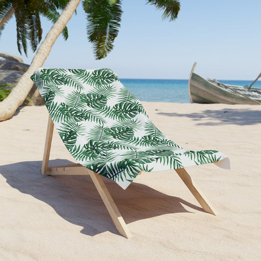 Tropical Bliss White Beach Towel