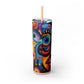 Psychedelic Visions Skinny Tumbler with Straw, 20oz