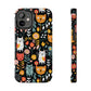 Whimsical Feline Garden iPhone and Samsung Tough Phone Cases,