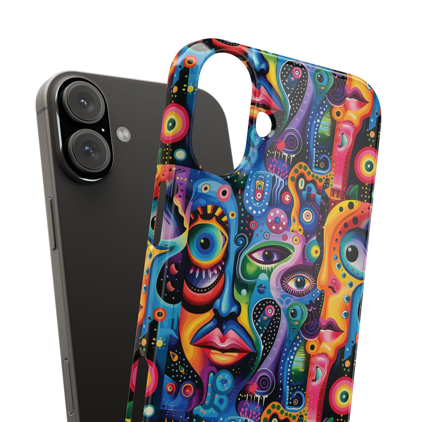 Psychedelic Visions Slim iPhone Case - Vibrant Design for Artistic Souls