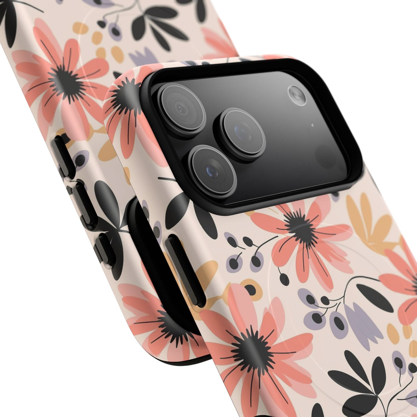 Stylish Soft Petal Noir iPhone Case, Floral iPhone Accessory for Her, Tough iPhone Magnetic Cases, Trendy iPhone Cover, Gift for Friends, Summer Vibes