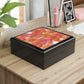 Hibiscus Floral Jewelry Box – Tropical Orange & Pink Keepsake Box
