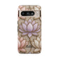 Personalized Lotus Floral Stained Glass Effect Tough Phone Case