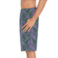 Purple Tropical Bliss Men's Board Shorts (AOP)- (PY)