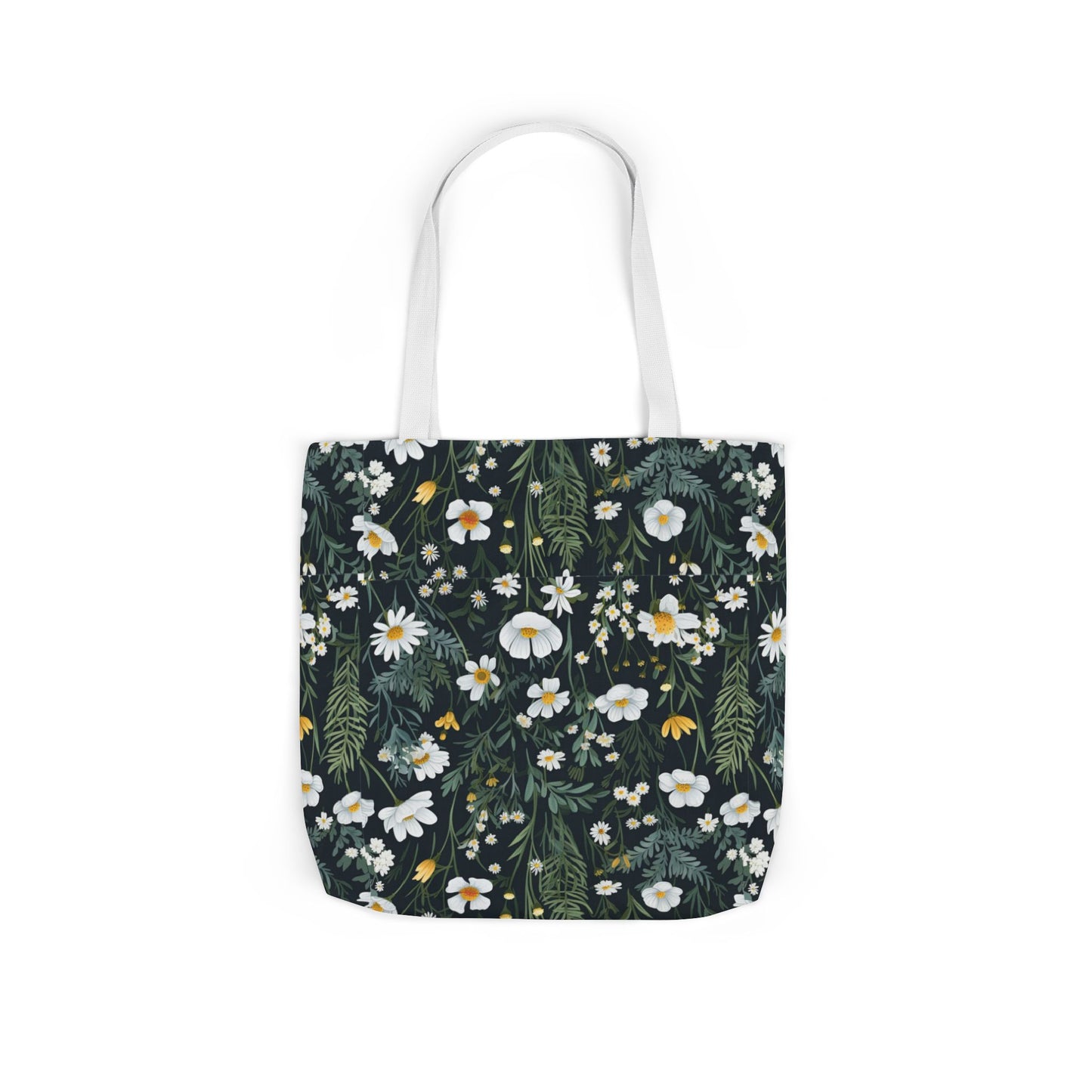 Daisy Delight Floral Canvas Tote Bag with 5-Color Straps | Eco-Friendly Shopping Bag