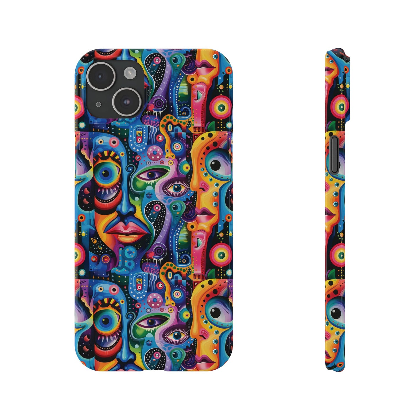 Psychedelic Visions Slim iPhone Case - Vibrant Design for Artistic Souls