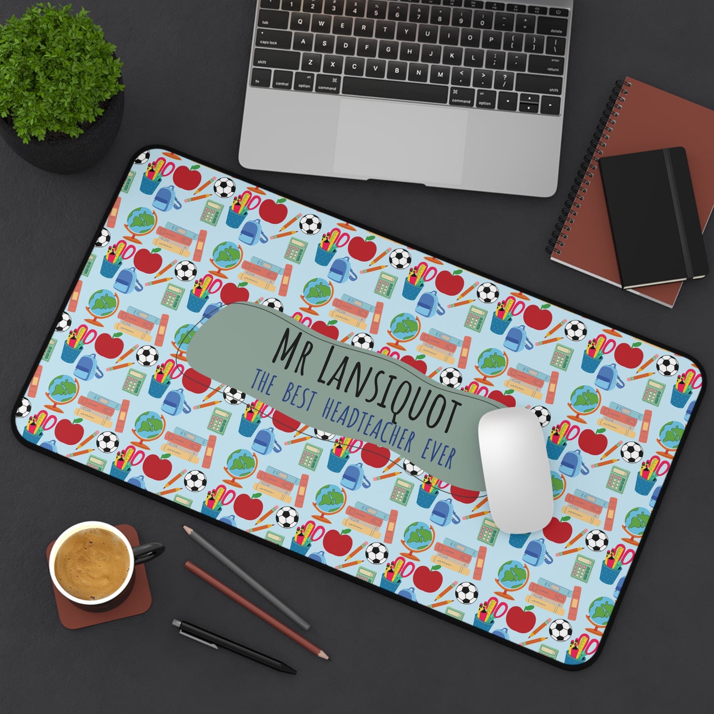 Personalized Teacher Desk Mat, Best Headteacher Gift, Classroom Decor, Functional Office Mat, Teacher Appreciation