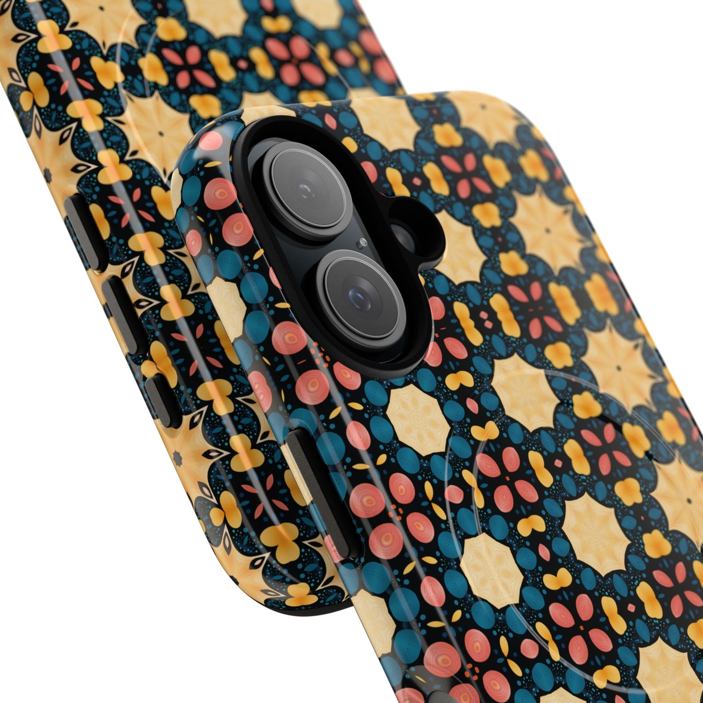 Celestial Spice Tiling Colorful Tough Magnetic iPhone Case, Unique iPhone Cover, Artistic Mobile Shell, Durable Design Accessory, Trendy Gift Idea, MagSafe® iPhone Case.