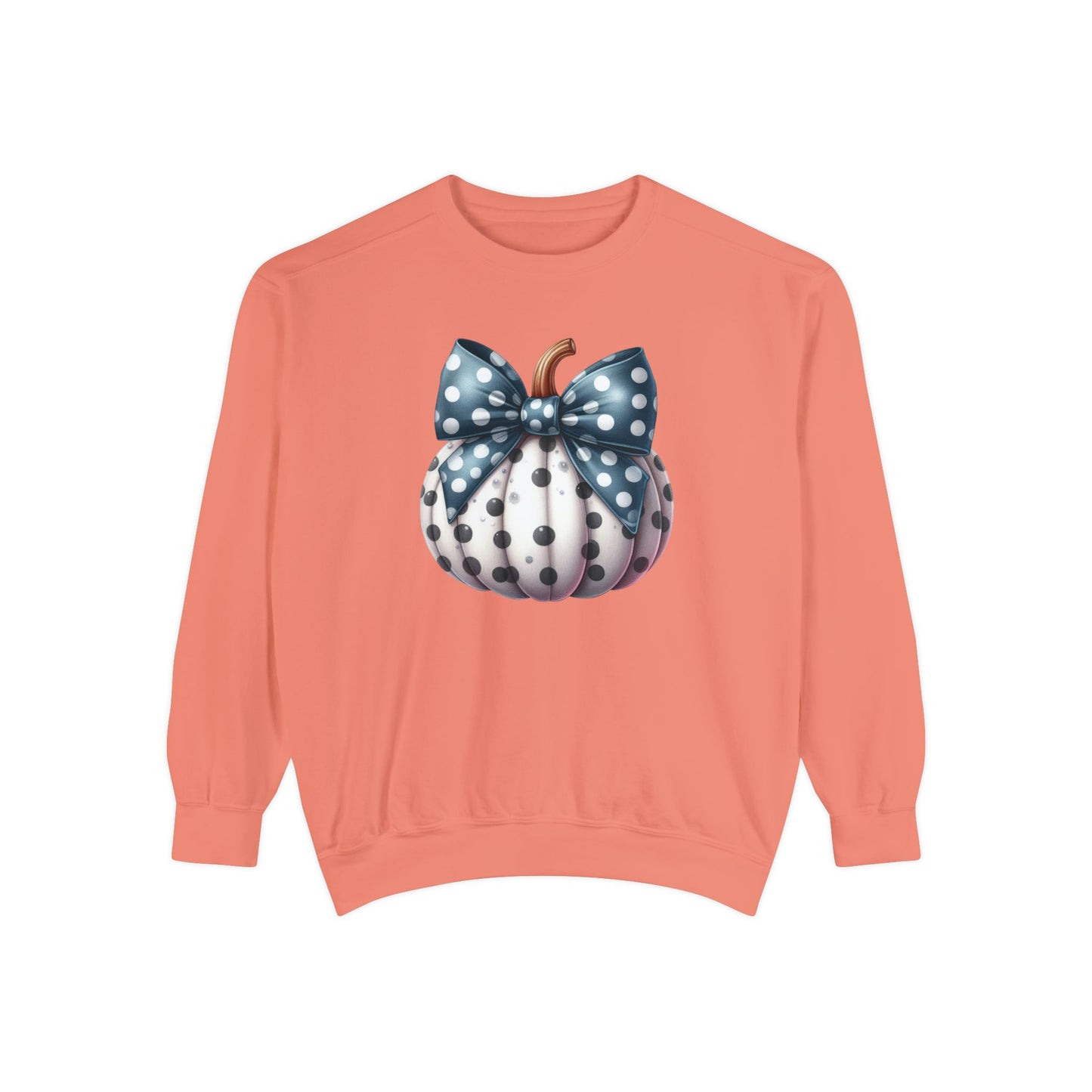 Polka Dot Pumpkin Charm Unisex Garment-Dyed Sweatshirt