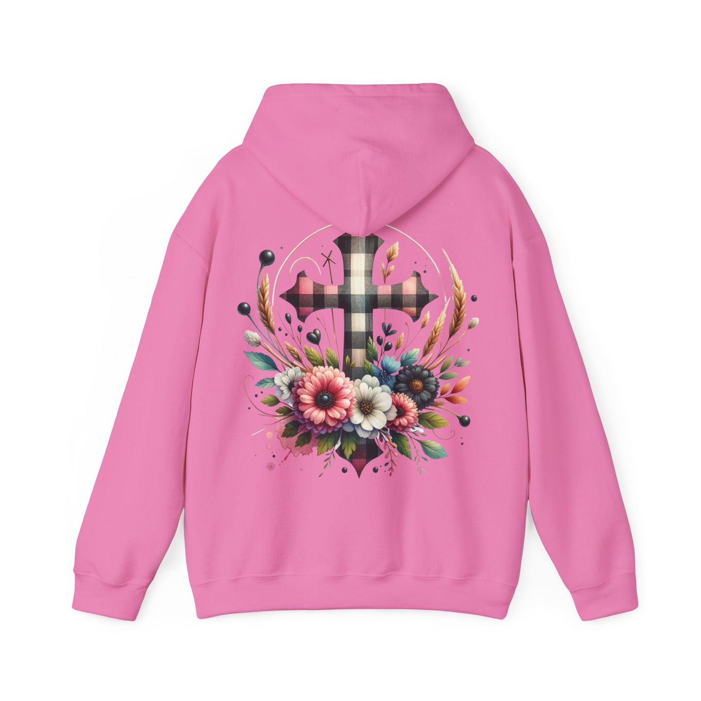 Faith and Floral Cross Unisex Gildan Hoodie Sweatshirt