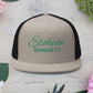 Green 'ELOHIM, GENESIS 1:1'  Embroidered 5 Panel Trucker Cap | Casual Style Hat, Adjustable, Unisex, Perfect Gift for Outdoors, Festivals, Daily Wear