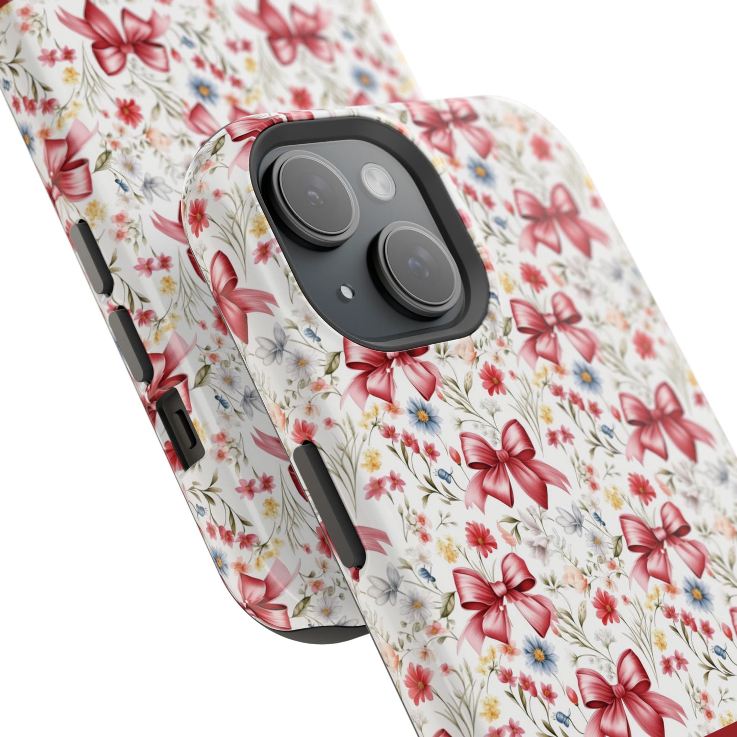 Personalized Rosette Coquette Floral Bow iPhone and Samsung Impact-Resistant Case — Custom Name Case