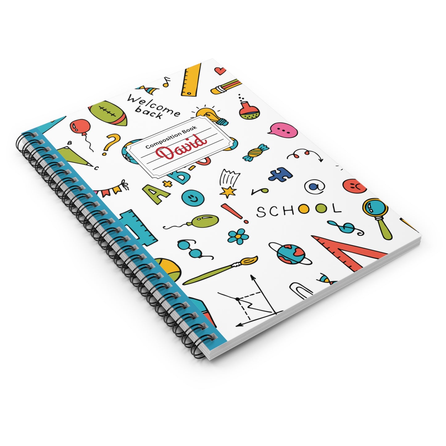 Personalized Classroom Couture Composition Book Inspired Playful Spiral Notebook - Perfect for School, Journaling, Kids, Teachers, Back to School Gifts