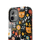 Personalized Whimsical Feline Garden Tough Phone Case — Custom Name iPhone & Samsung