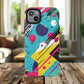 Retro Pop Vibes Magnetic iPhone Case with Abstract Design, Tough iPhone Cover, iPhone Accessory, Gift for Tech Lovers, Trendy iPhone Protector