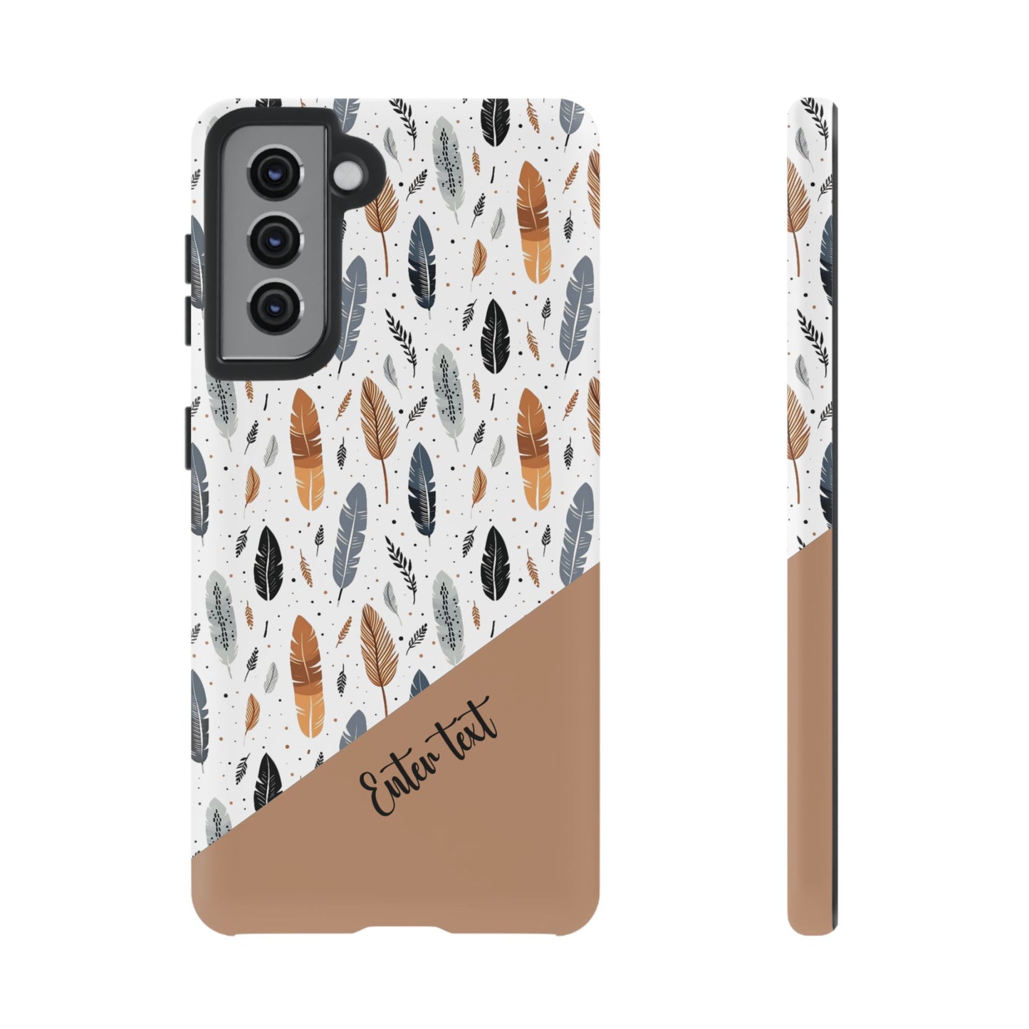 Personalized Whispering Feathers Tough Case — Dark Feather Protective Phone Case for Samsung & Google