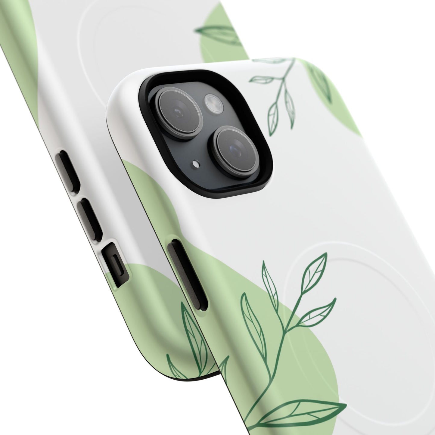 Stylish Tough iPhone Magnetic Cases with Leaf Design, iPhone Protection Cases, Greenery iPhone Covers, Eco-Friendly iPhone Accessories, Gift for Her.