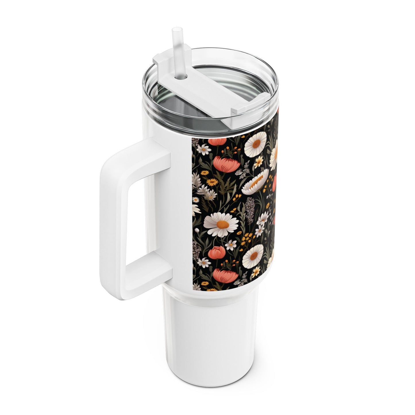 Blossom Elegance: Noir Garden 40oz Tumbler