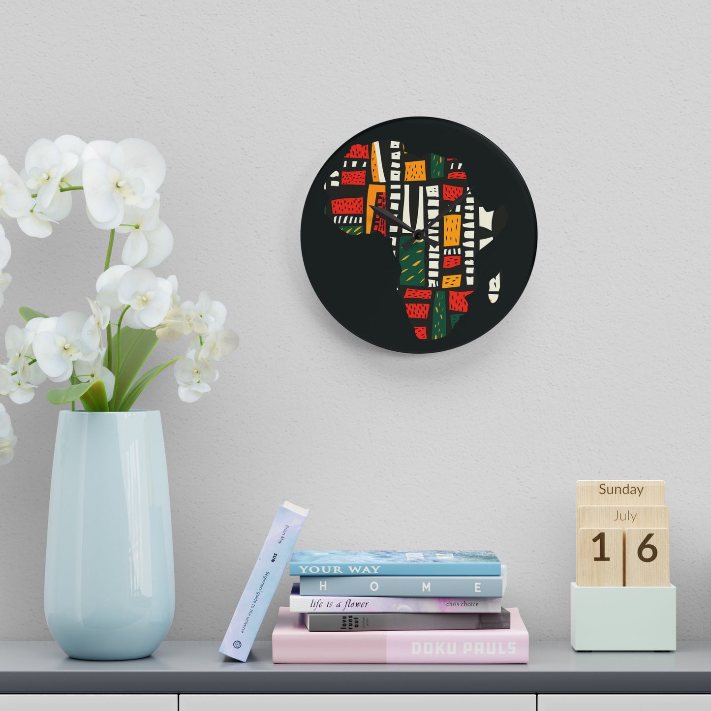 Colorful African Map Wall Clock – Modern Home Decor
