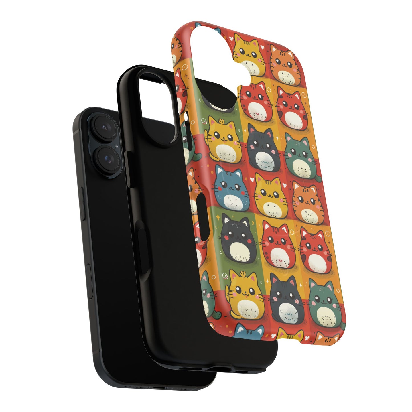 Cute Kawaii Cat iPhone Case, Tough Magnetic iPhone Case, Animal Lover Gift, Kawaii iPhone Cover, Fun Cat Design