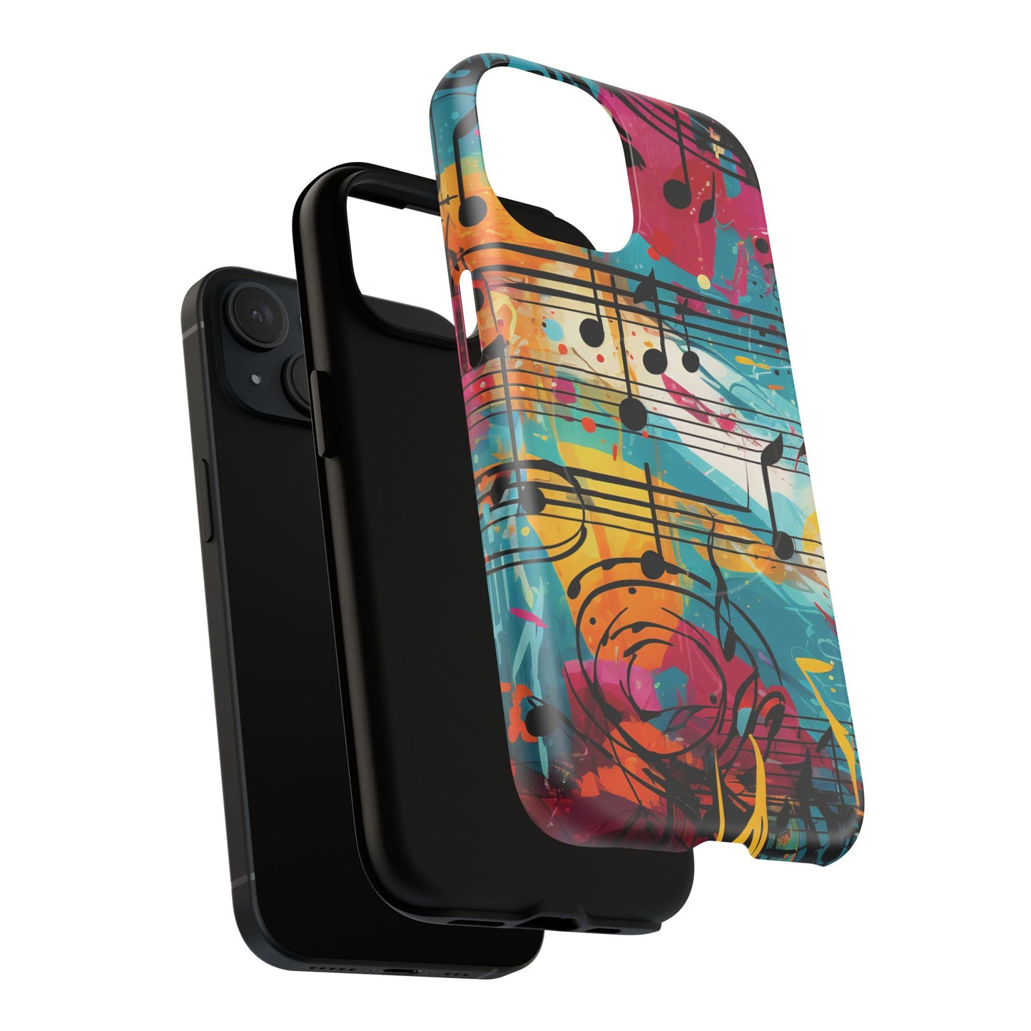 Vibrant Music Note Phone Case, Tough Magnetic Case, Music Lover Gift, Colorful Phone Accessory, Customizable Phone Cover, Unique Gift Idea