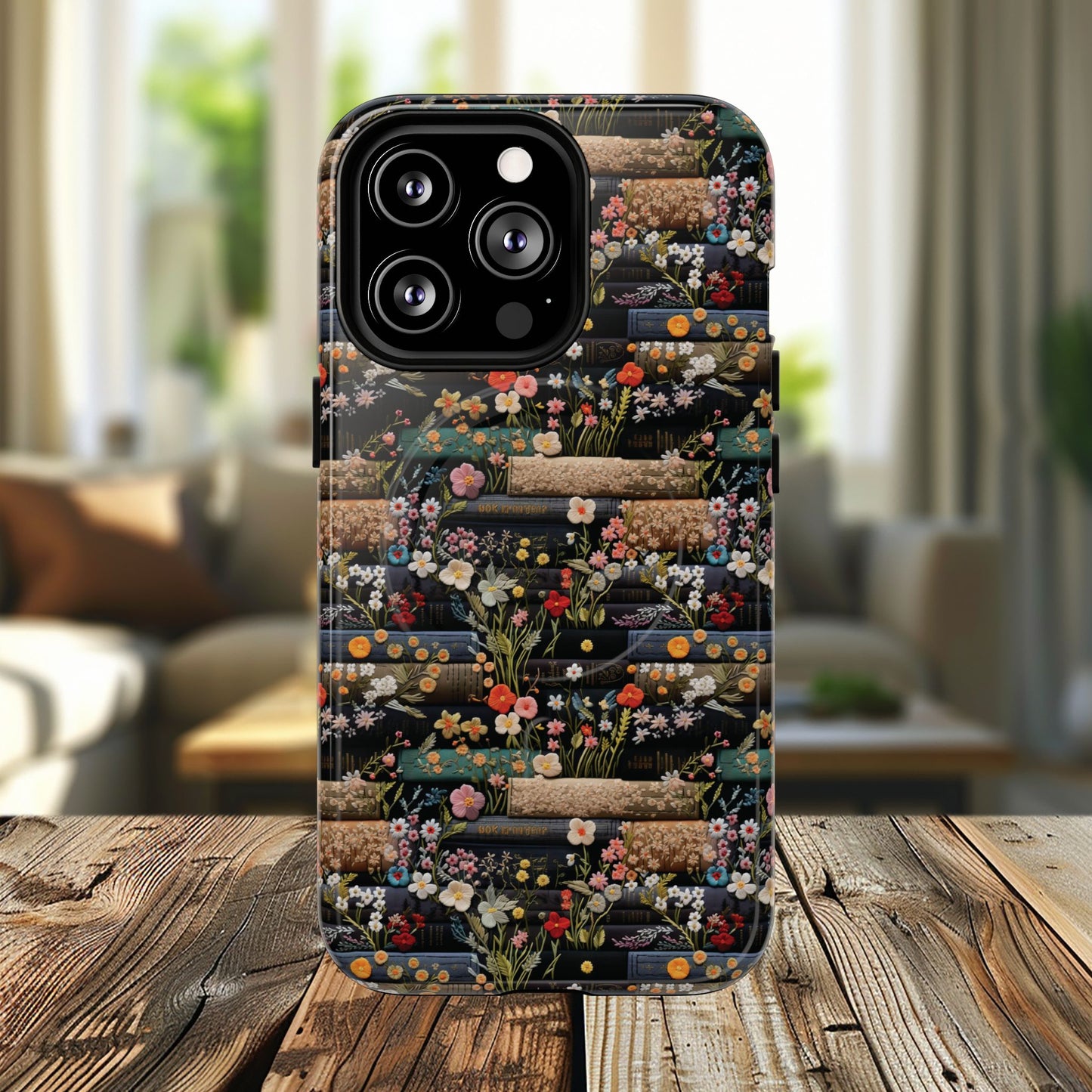 Floral Library Dreams Tough iPhone Magnetic Cases, Stylish Protective Cover, Customizable Gift for Nature Lovers, Festive Accessory for iPhone