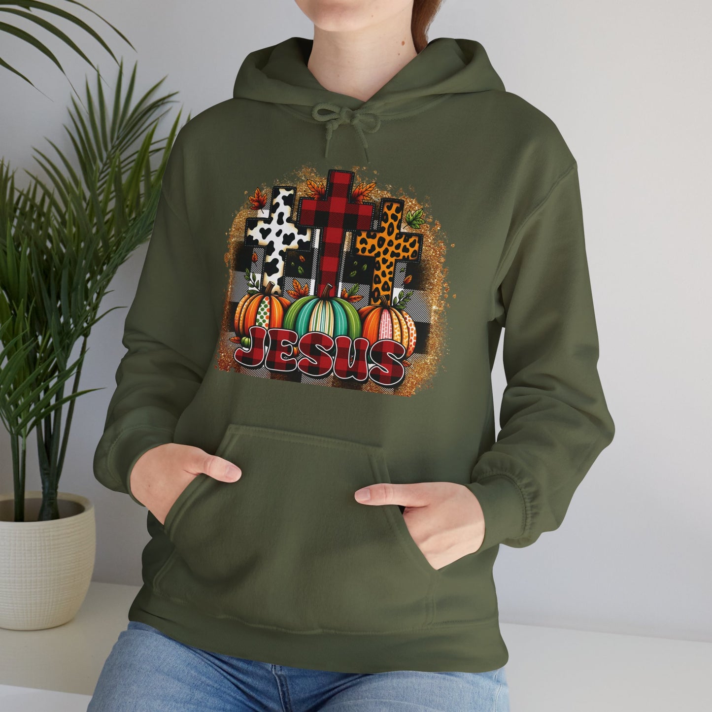 Faithful Harvest Cross Unisex Heavy Blend™ Hooded Sweatshirt