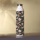 Blossom Elegance: Noir Garden Slim Water Bottle