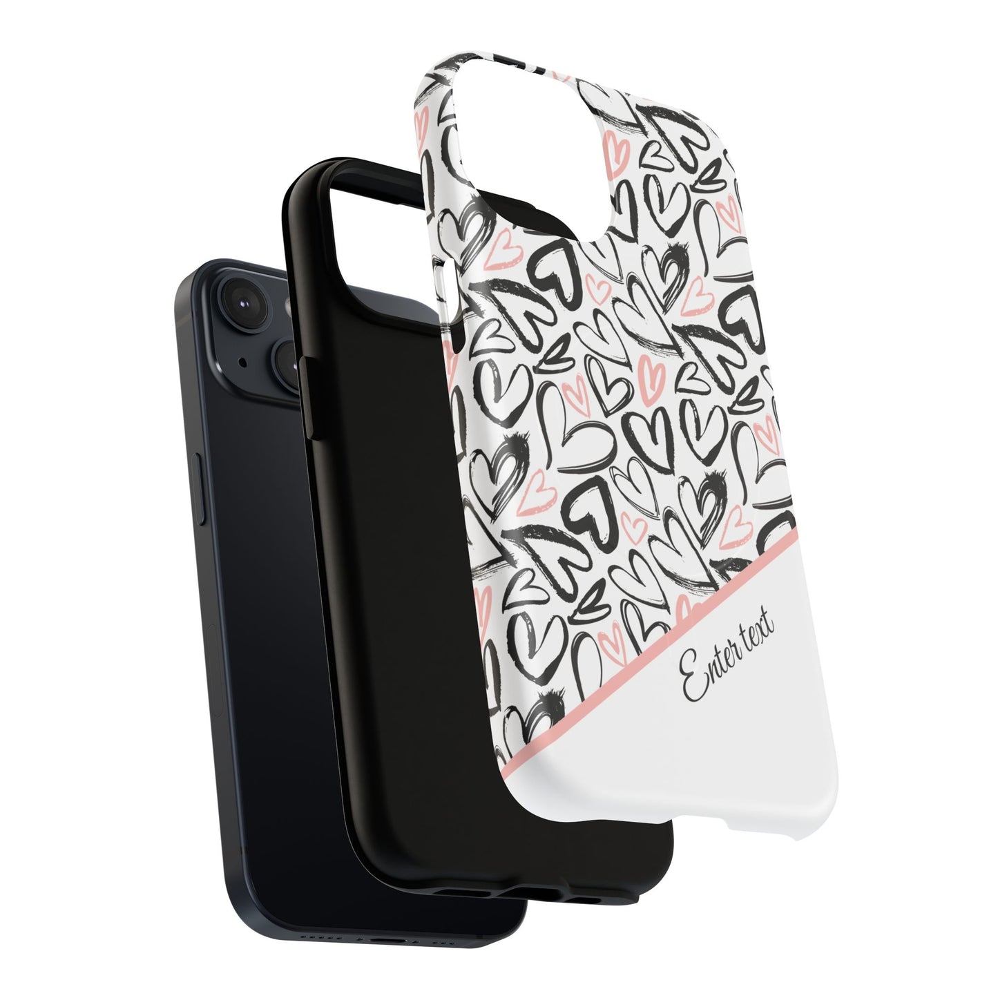 Heart Scribbles Tough Magnetic MagSafe®Case - Cute, Stylish, Gifts for Her, Love, Valentine's Day,  iPhone® 13, 14, 15, 16, 17, Pro, Pro Max, Plus Cases.