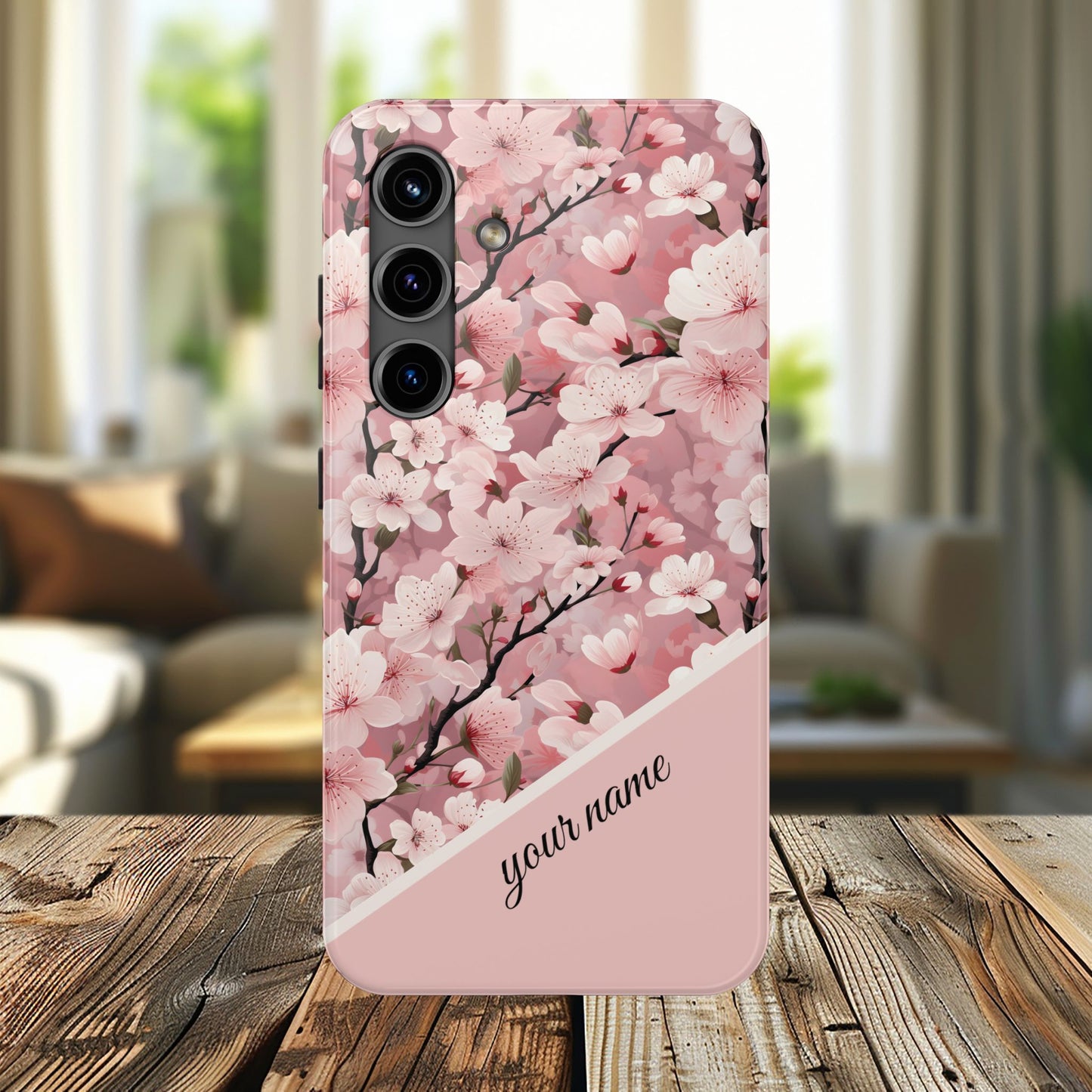 Personalized Cherry Blossom iPhone and Samsung Tough Phone Cases