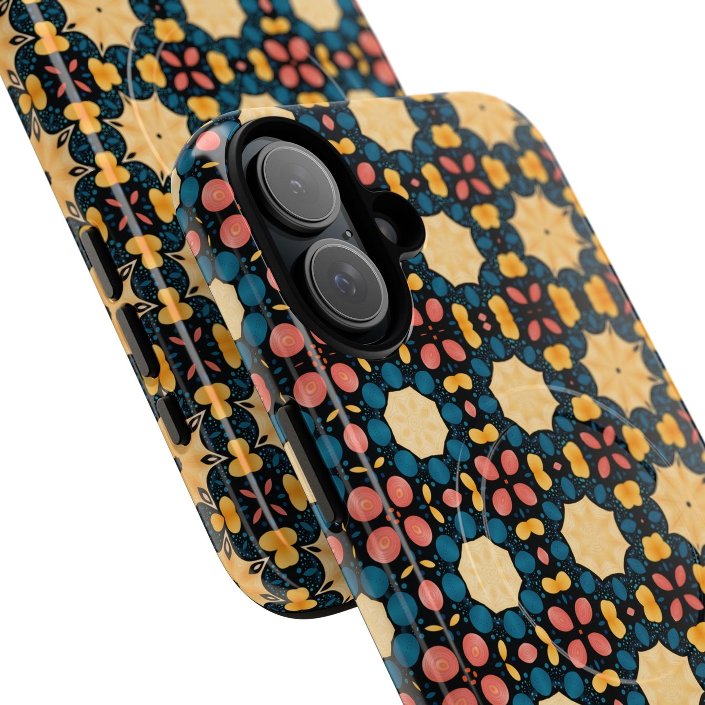 Celestial Spice Tiling Colorful Tough Magnetic iPhone Case, Unique iPhone Cover, Artistic Mobile Shell, Durable Design Accessory, Trendy Gift Idea, MagSafe® iPhone Case.