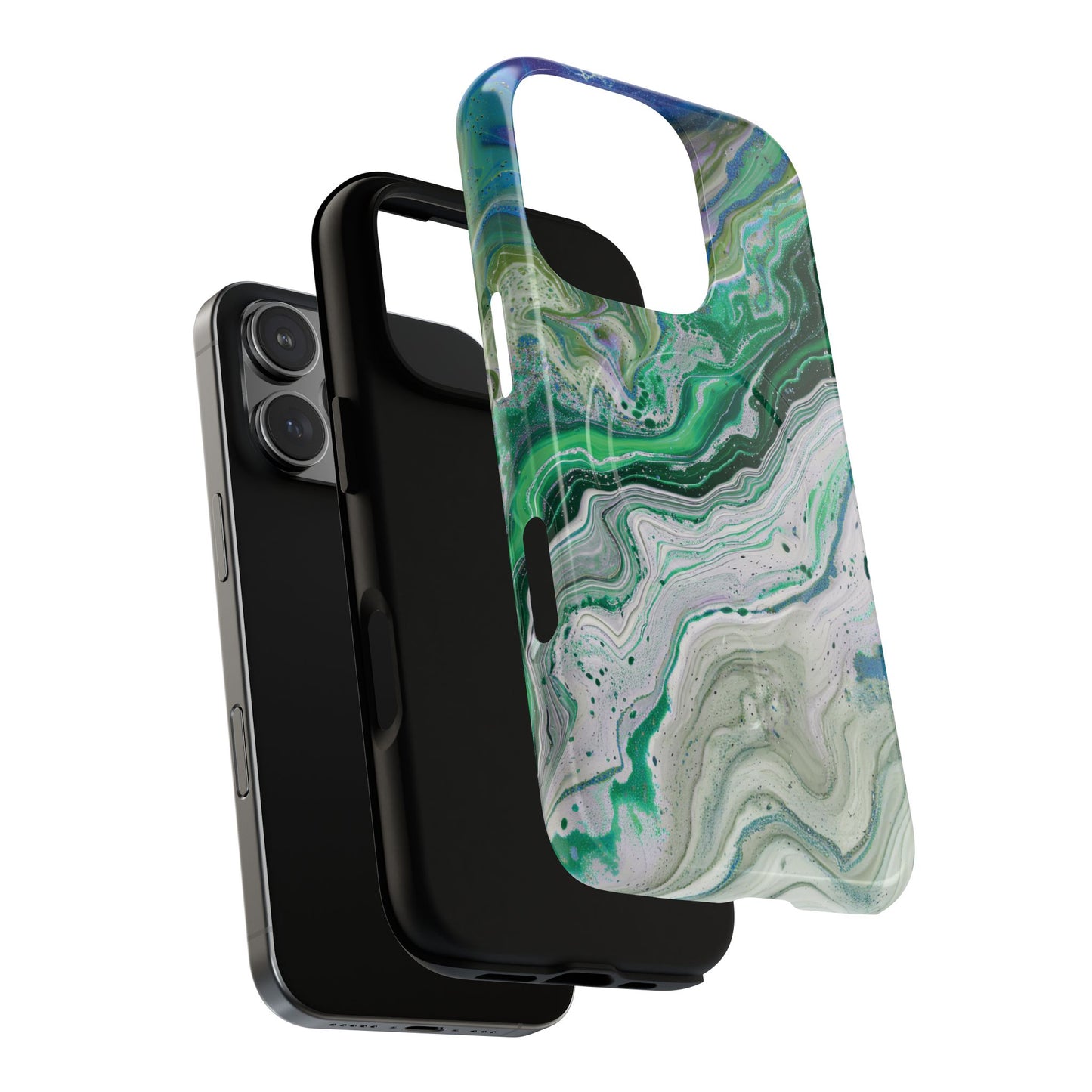 Marbled Tough iPhone Case, Magnetic Protector, Stylish Tech Accessory, Durable iPhone Cover, Unique Gift Idea