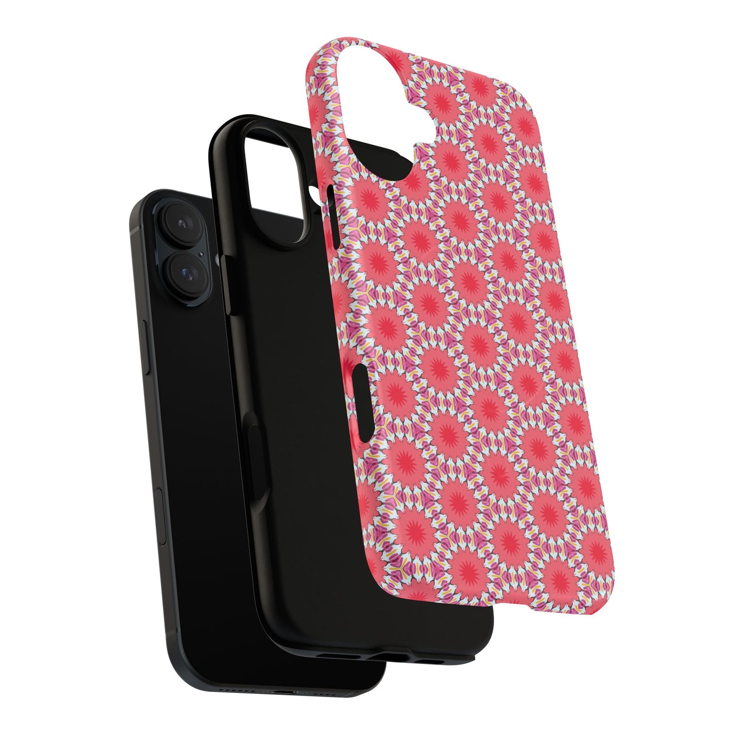 Roseburst Mosaic Vibrant Flower Pattern iPhone Case, Stylish iPhone Cover, Tough Magnetic Case, Floral Gift, Trendy Accessory for Her