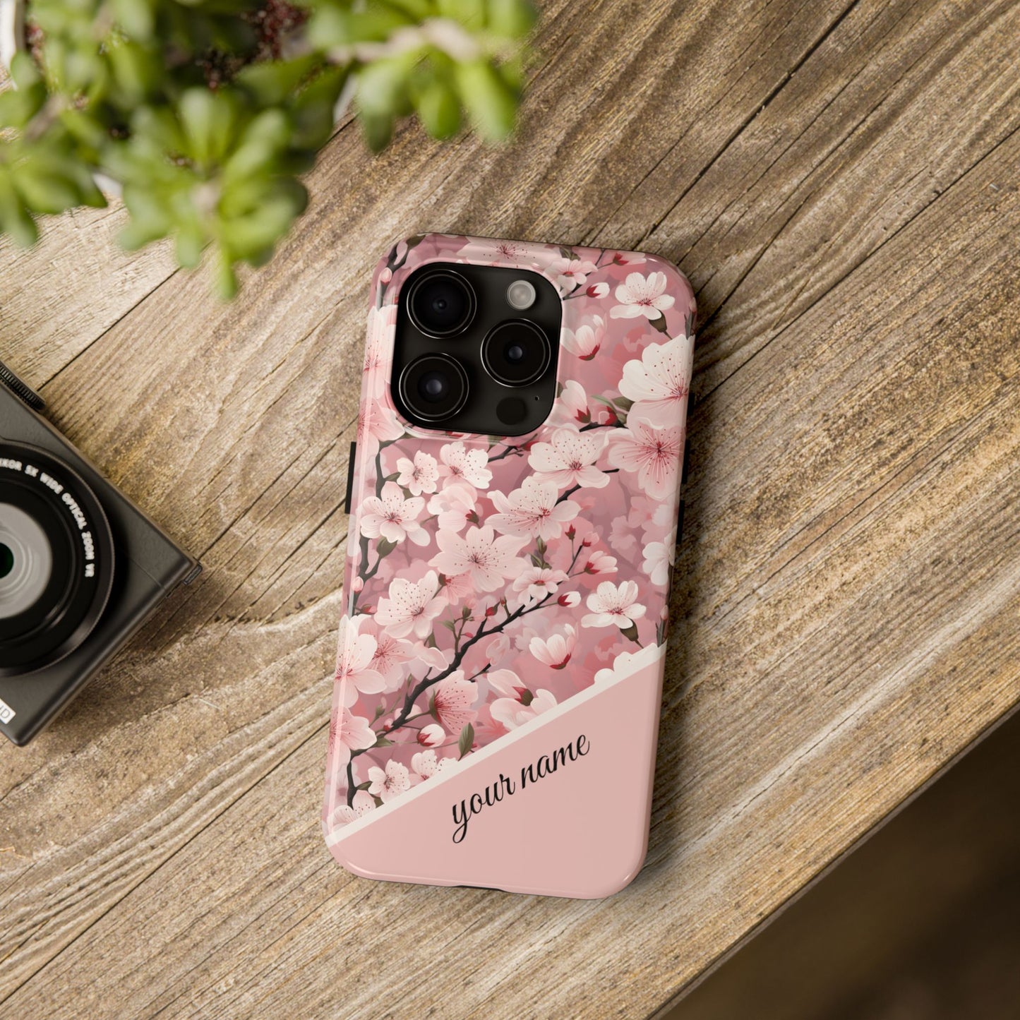 Personalized Cherry Blossom iPhone and Samsung Tough Phone Cases