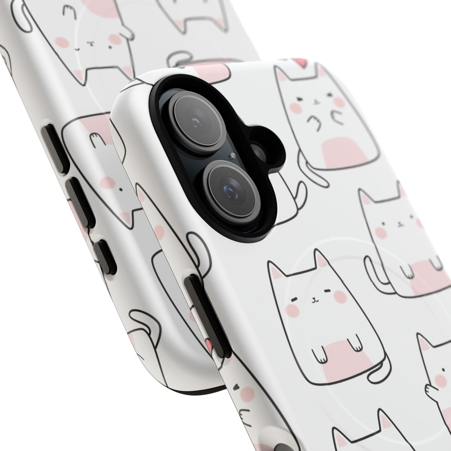 Cute Kawaii Cat Tough Magnetic iPhone Case, Cute Cat Lover Gift, Kawaii iPhone Cover, Tough iPhone Case, Unique Pet Themed Accessory,
