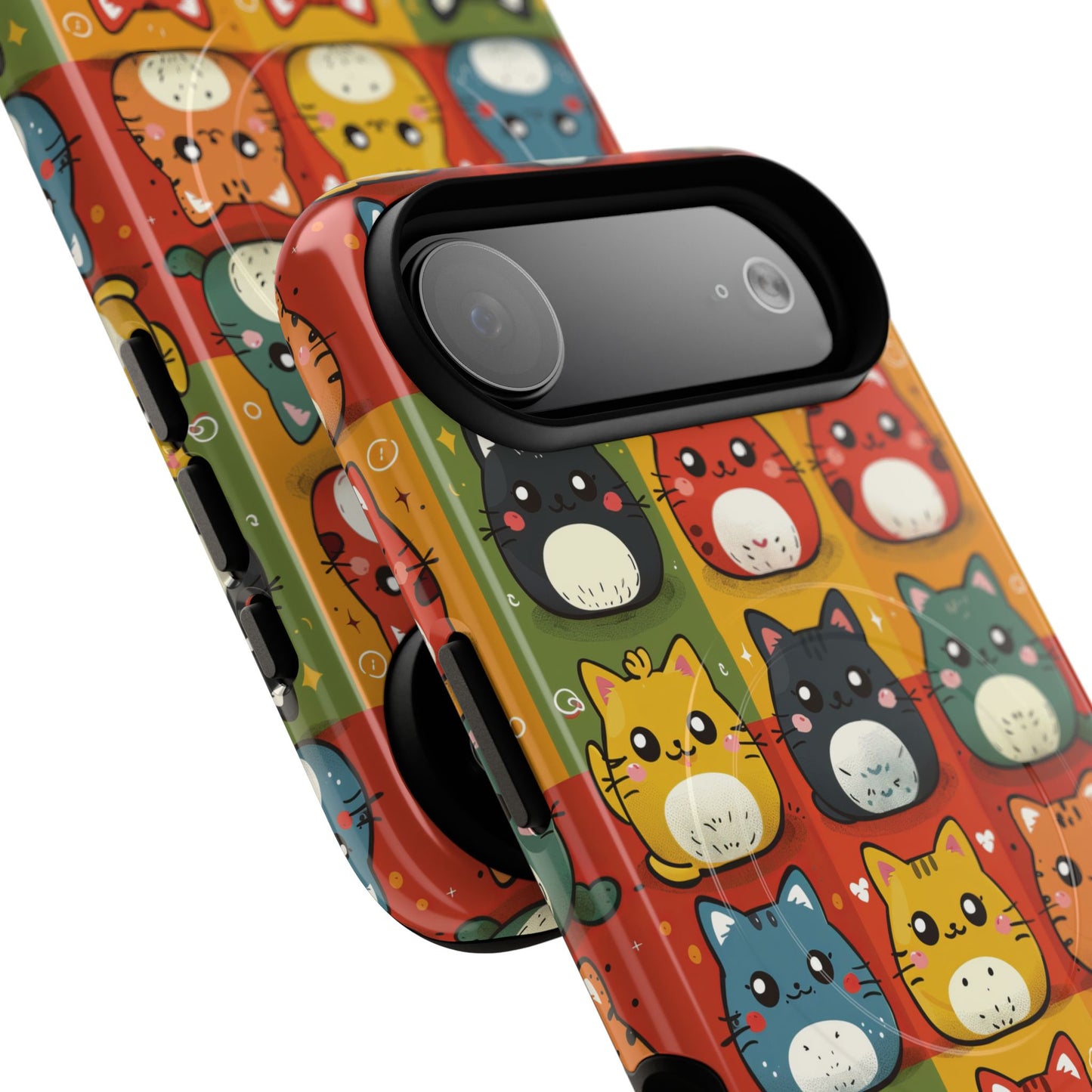 Cute Kawaii Cat iPhone Case, Tough Magnetic iPhone Case, Animal Lover Gift, Kawaii iPhone Cover, Fun Cat Design