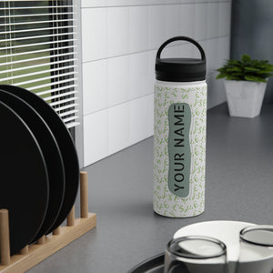 Personalized Stainless Steel Water Bottle, Handle Lid