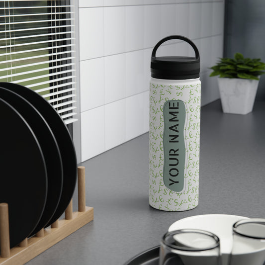 Personalized Stainless Steel Water Bottle, Handle Lid