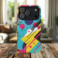 Retro Pop Vibes Magnetic iPhone Case with Abstract Design, Tough iPhone Cover, iPhone Accessory, Gift for Tech Lovers, Trendy iPhone Protector