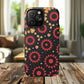 Midnight Ember Bloom Tough Magnetic iPhone Case, Bohemian Floral Design, Stylish iPhone Protection, Gift for Her, Trendy iPhone Accessories