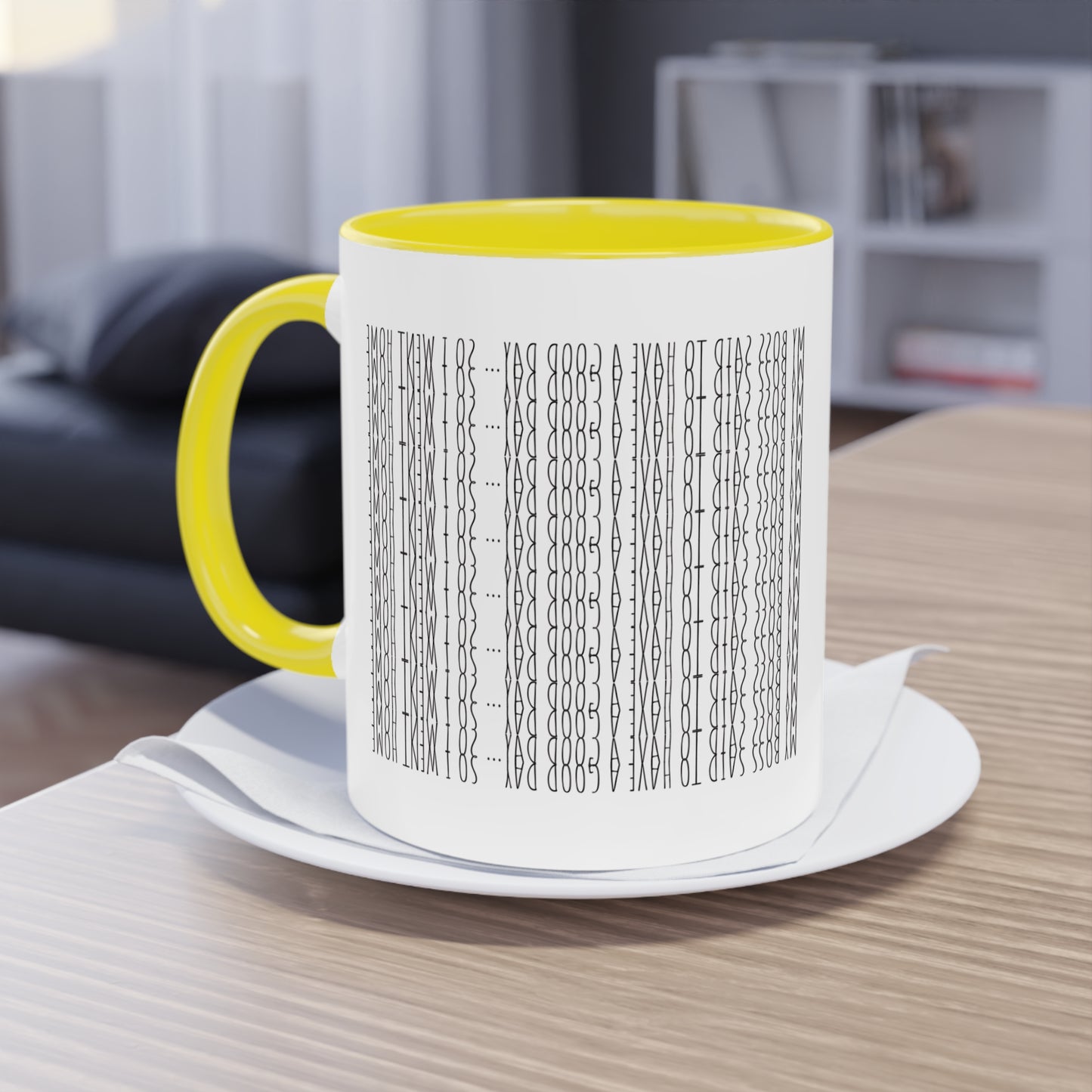Two Tone Funny Hidden Message Mug - “My Boss said to have a good day… so I went home.”- Viral Optical Illusion Mug - Secret Sarcastic Work Message - Dishwasher Safe, Unique Gifts for Coffee Lovers, Home & Office Decor, Holiday Present.