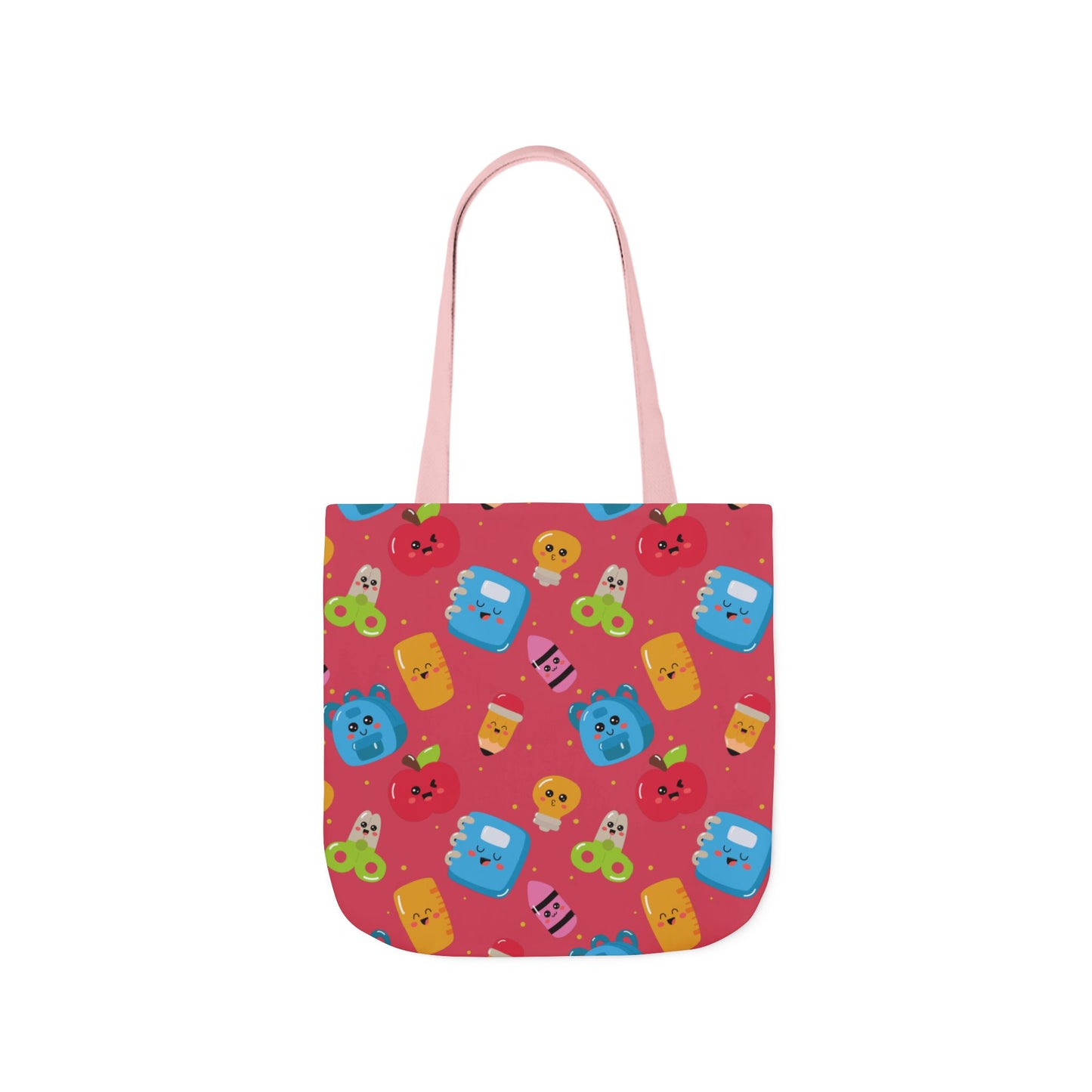 Personalized Kawaii Composition Book Inspired Canvas Tote Bag with Colorful Straps, Cute School Bag, Eco-Friendly Tote, Back to School Shopping Bag, Teacher Gift Idea