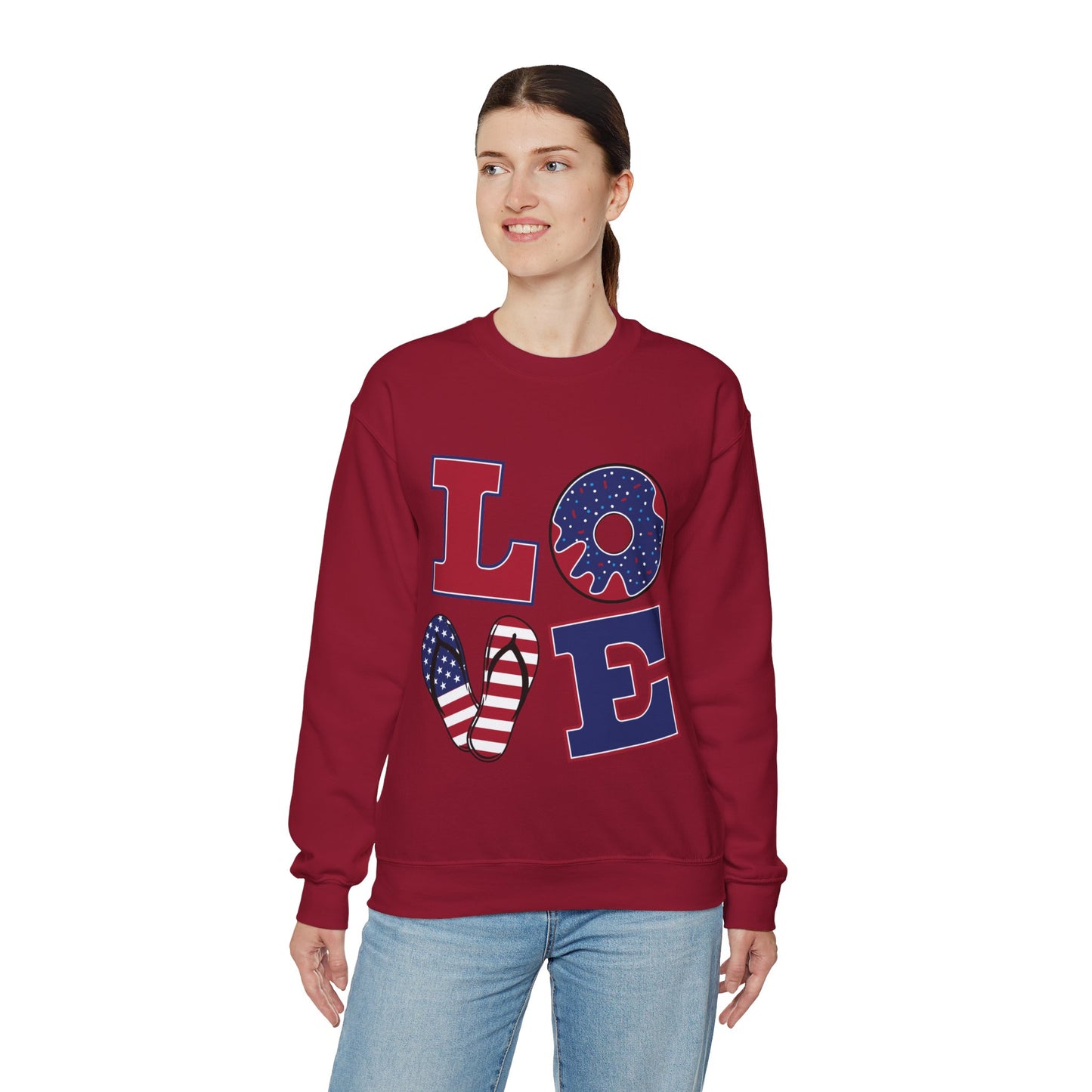 Patriotic LOVE Unisex Heavy Blend™ Crewneck Sweatshirt