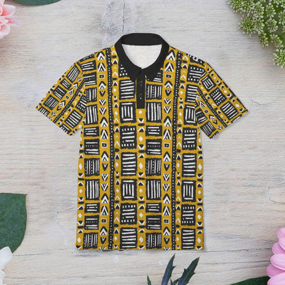 Tribal Vibes Unisex Polo Shirt - African Print, Casual Outing Shirt, Summer Fashion, Unique Gift, Bold Pattern Top, Gift for Her and Gift for Him.