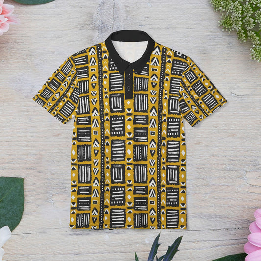 Tribal Vibes Unisex Polo Shirt - African Print, Casual Outing Shirt, Summer Fashion, Unique Gift, Bold Pattern Top, Gift for Her and Gift for Him.