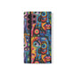 Psychedelic Visions Vibrant Art Flip iPhone and Samsung Phone Case - Colorful Faces Design for Phone Protection